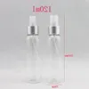 Großhandel 120 ml transparente runde kosmetische Kunststoff-Sprühflasche 120 cc Aluminium-Sprühdüse feiner Nebel Pumpenflaschen Behälter Nqgsl