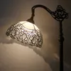 WERFACTORY Lampadaire Tiffany Lampe arquée en vitrail courbé en cristal blanc 12X18X64 pouces YQ240130