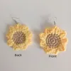 Orecchini pendenti con goccia di girasole per le donne, filato lavorato a maglia fatto a mano all'uncinetto, fiore, ragazza, festa, regalo di gioielli