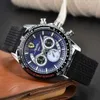 Sex Needle Full Function Chronograph Rubber Strap Mens Farah Brand Casual Running Second Watch1T51