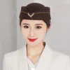 Berets Air Hostesses Beret Hat Formal Uniform Cap Base stewardess Hatparty Rola odgrywać vintage