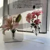 Vasos Modern Retângulo Flor Vaso Ins Clear Acrílico Po Frame Sala de Estar Suporte de Escritório Desktop Decoração de Casa