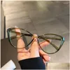 Güneş Gözlüğü Miyopya Gözlükleri Blue Blue Blok Mavi Hafif Gözlük 0 ila -400D Bilgisayar Kedi Gözü Retro Vintage Drop Teslimat Dhq1u