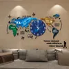 Horloge murale acrylique 3D bricolage grande suspension avec autocollants décorations pour la maison 240123