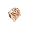Ny ankomst 925 Sterling Silver Rose Gold Magnolia Heart Beads Diy Fit Original European Charm Armband Fashion Women Jewelry ACCE206K
