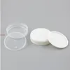 24 x 250 g vit klar plast PP Pulverprov Jar Case Makeup Cosmetic Travel Tom Nail Art Jarfree Frakt av NABGN