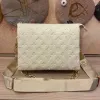 Högkvalitativ koussinpåsar Kvinnor Designer Purses Shoulder Bags Luxury Crossbody Tote Square Handväskor äkta läder Två bandkedja