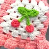 Basker Cherry Crochet Bucket Hat Women Autumn Winter Handgjorda ihåliga stickade mössor Korean Fashion Warm Panama Cap Summer Beach
