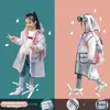 Imperméables EVA Transparent Enfants Raincoat Filles Corps Entier Imperméable Garçons Maternelle Élèves Poncho Avec Espace Cartable