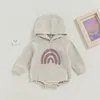 Rompers CitgeeAutumn Infant Baby Boys Girls Sweatshirts Bodysuit Rainbow Print Hooded Long Sleeve Hoodies Jumpsuits Fall Clothes