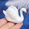 Dekorativa figurer 2st/set Swan Set Lovers Bird Animal Model Figurin Home Ornament Decor Miniature Craft Garden Fairy Decoration DIY