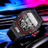 Schweizs bästa lyxklockor Rich Carbon Fiber Pattern Non Mechanical Top 10 varumärken High End Handsome Fashionable and Trendry Male Youth Student Watches