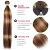 브라질 스트레이트 인간 Remy Virgin Hair Weaves P4/27 하이라이트 컬러 100g/번들 더블 wefts 3bundles/lot full and soft