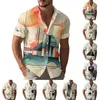 Men's Casual Shirts Man'S Hawaiian Shirt Fun Colorful Short Sleeve Button Up Tropical Holiday Beach Print Camisas Hawaiana Para Hombre