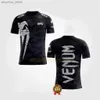 Erkek Tişörtleri Venum 3D Baskılı Erkek Tişört Sokak Günlük Spor Gömlek Büyük Top Yaz 2024 Q240130