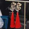 Boucles d'oreilles pendantes Dragon exagéré avec Long pompon, Totem Vintage en métal Baroque pour femmes et filles, bijoux de fortune, cadeaux