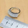 Stelt mystieke witte kristallen sieraden sets 925 sterling zilveren sieraden voor vrouwelijke oorbellen/hangers/ketting/ringvrije boite cadeau