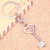 Nyckelringar 20st Fashion Keychain 42 mm Vintage Skeleton Key Hängder Diy Men smycken bilkedjringhållare souvenir för gåva