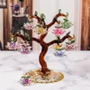 Glass Crystal Lotus Tree With 12pcs Fengshui Crafts Home Decor Figurines Christmas Year Gifts Souvenirs Ornament Decorative Object187g