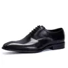 Dress Shoes Square English Oxford For Men ręcznie wypolerowany Brock rzeźbiony skórzana wersja publiczna