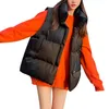 Mulheres inverno quente colheita colete senhoras sem mangas gola casacos quentes outerwear casual leve puffer colete jaquetas 240126