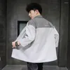 Casual herenoverhemden Aankomst Driekwart mouw Overhemd Mode Katoen Slim-fit Strijkvrij Koreaanse kleding Plus maat 3XL