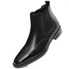 Dress Shoes Arrival Luxury Genuine Leather Boots Italian Slip On Men's Ankle Booties Handmade Men