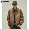 Hip Hop Retro Motorrad Lederjacken Mann American Street Casual Wildleder Bomber Mäntel Frühling Herbst Reißverschluss Hübsche Outwear 240124