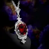 Necklaces Hand Made Real 925 Sterling Silver Garnet Stone Necklace Pendant For Women Statement Vintage Fine Jewelry Mother Trendy Gifts