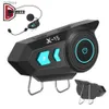 Walkie talkie headset för motorcykelhjälm casco moto headset interphone buller reduktion vattentät capacete de moto bluetooth accessoarer yq240130