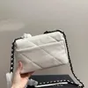 Designer de luxo clássico 19bag mulheres crossbody saco francês marca moda nova corrente preta mulheres aleta sacos de ombro bolsa número de série senhoras mensageiro de couro