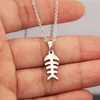 Nuovo arrivo CuteTiny Lisca di pesce Collana in acciaio inossidabile Wishbones Pendenti Collane Donna Donna Moda Benedetto Gioielli Accessor209i