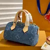 Nano speedys resort 24 mini schoudertas handtas remix serie hoogwaardige keepall denim lederen crossbody tas mobiele telefoon tas