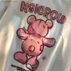 T-shirt das Mulheres Camiseta Mulheres Doce e Fresco Vento Urso T-shirt de Manga Curta Homens e Mulheres Mangas Verão Rua Casal Vestido Verão Solto 240130