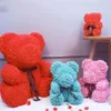 Fast Delivery PE Plastic Artificial Flowers Rose Bear Foam Rose Flower Teddy Bear Valentines Day Gift Birthday Party Spring Decora352z