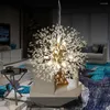 Chandeliers Modern Dimmable Dandelion Chandelier Firework Crystal 8 Bulbs Lighting Luxury El Decor