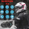 Walkie Talkie WAYXIN T2 Capacete de motocicleta fone de ouvido Bluetooth para 2 pilotos interfone fone de ouvido moto comunicador alto-falante interfone fone de ouvido YQ240130