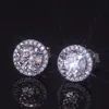 Brincos femininos de teste de diamante aprovado, prata esterlina 925, banhado a ouro, 1ct, redondo, moissanite, colar, presente agradável