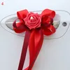 Decorative Flowers 1pc 2024 Spring Wedding Car Door Handles Beautiful Party Festival Supplies Colorful Ribbon Rearview Flower Decoration