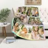 Custom Photos Text Personalized Blanket with Pictures Aniversary Gifts for Mom Dad families boyfriend girlfriend kids Christmas Blanket