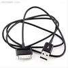 1 st BK USB Sync Cable Charger för Samsung Galaxy Tab 2 Obs 7.0 7.7 8.9 10.1 TABLET PAD DATA LINE