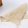 Asciugamano per pulizia in sisal naturale al 100% per il bagno Corpo Panno esfoliante in lino sisal 25 * 25 cm Panno per doccia in tessuto di lino sisal 558QH