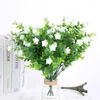 Fleurs décoratives Bouquet d'eucalyptus artificiel en plastique fausse fleur verdure arbustes plantes fête de mariage maison jardin décoration extérieure