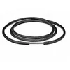 Sälj 20st Lot Fashion Men's rostfritt stål lås Black Wax Leather Cord Choker Halsband DIY168M