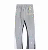 Pantalons Graffiti pour hommes Galleryse Depts Pantalons de survêtement pour femmes Galleryes Dept Lettre mouchetée Imprimer Mans Couple Lâche Polyvalent Casual Droit Gris