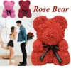 Ours en roses solides 3D romantiques et mignonnes, 35cm, 23cm, décoration de mariage, cadeaux de saint-valentin pour petite amie, 1255F