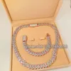 Rose Gold and White Color Silver 925 Baguette Diamond Miami Cuban Link Chain Iced VVS Moissanite Men Necklace