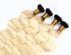 Ombre 1B/613 Blonde Brasilianische Körperwelle Menschliches Remy Reines Haar Spinnt 100g/bündel Doppelte Schussfäden 3Bündel/lot