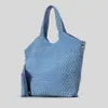 女性デザイナーハンドバッグファッション2024ファッションシンプルなショッピングショルダートートのための夜の大容量デニムコンポジットバッグ