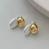 Orecchini a bottone moda spazzolato di piccole dimensioni color oro fagiolo staccabile geometrico coreano minimalista opaco regali di gioielli in metallo